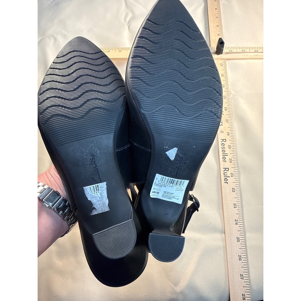 Clarks Collection Kataleyna Step Black Leather Slingback Pumps Heels Womens 9.5W - Picture 3 of 11